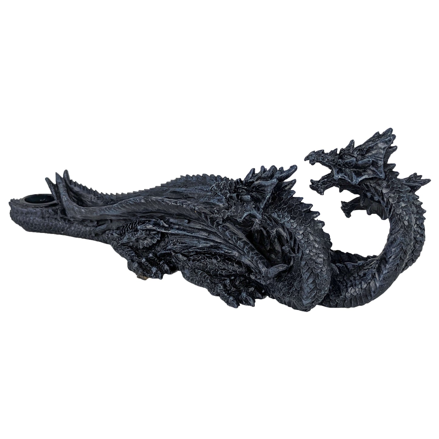 Triple-Headed Dragon Incense Burner & Ash Catcher, Black