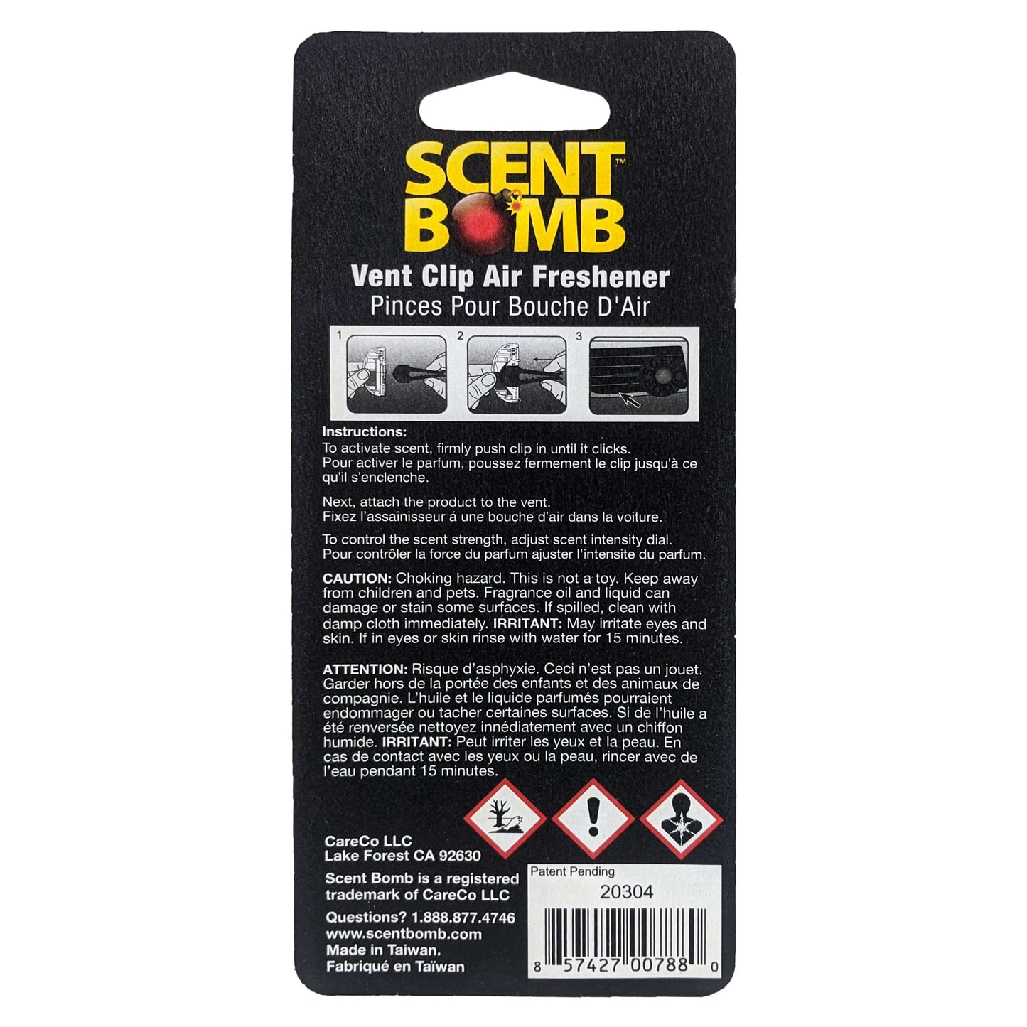 Scent Bomb Vent Clip Air Freshener, Black Cherry Scent