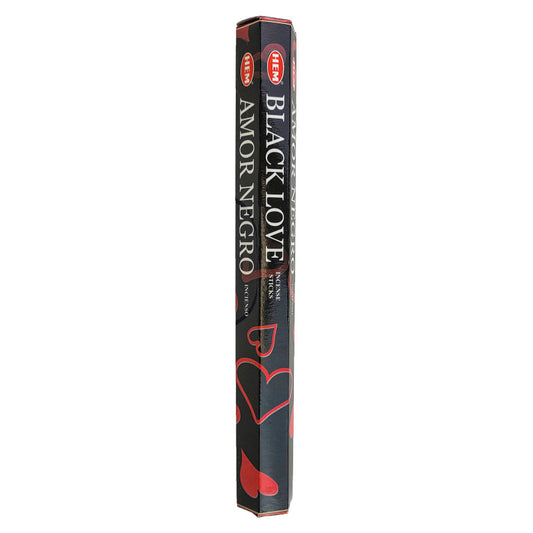 HEM Incense Sticks 20-Stick Hex Packs, Black Love Scent