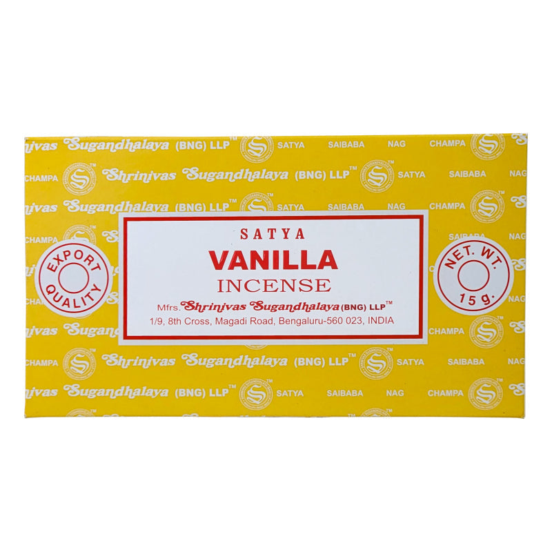 Vanilla Incense Sticks by Satya BNG, 15g Packs