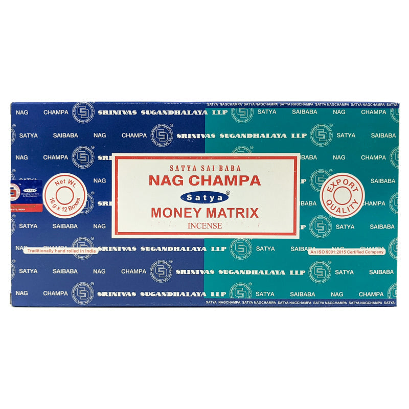 Satya Nag Champa + Money Matrix Incense Sticks, 16g Combo Pack