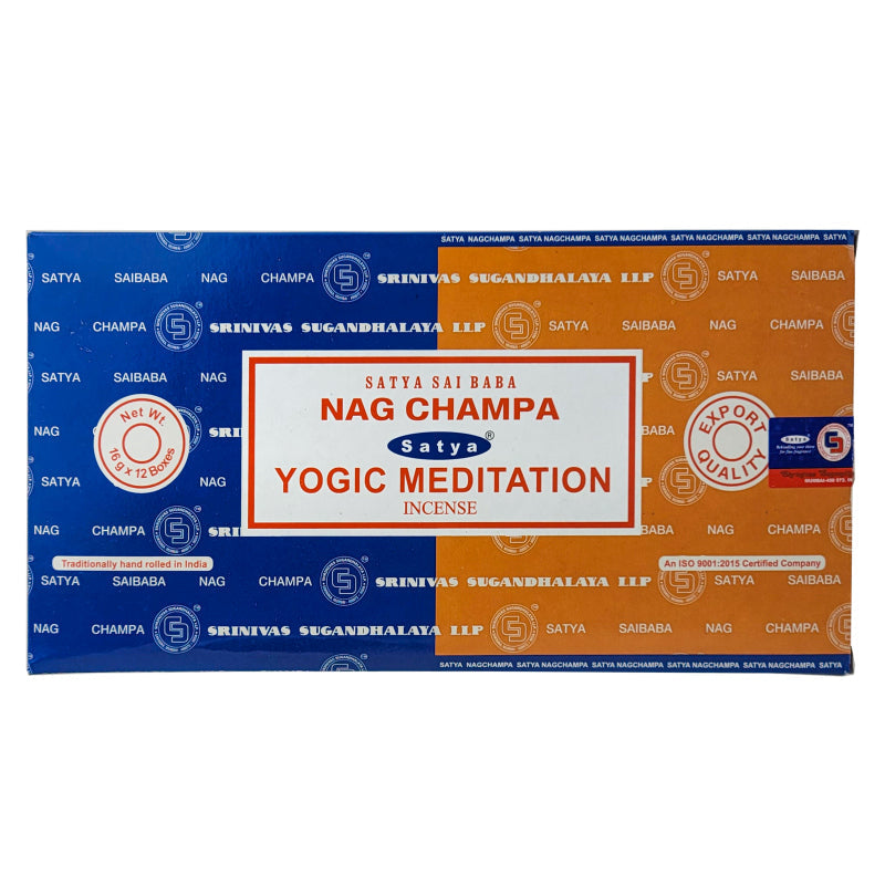 Satya Nag Champa + Yogic Meditation Incense Sticks, 16g Combo Pack