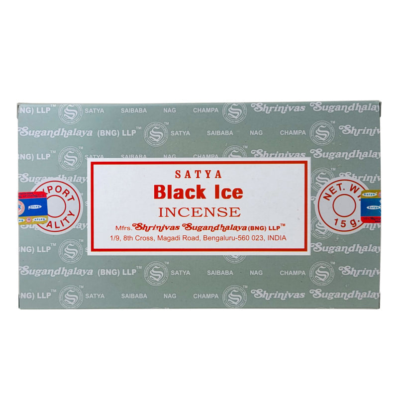 Black Ice Incense Sticks by Satya BNG, 15g Packs