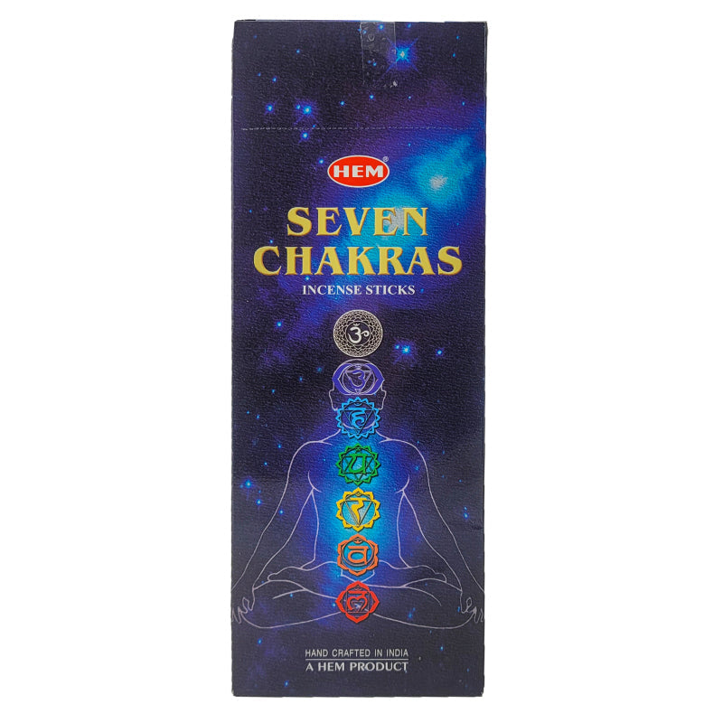 HEM Incense Sticks 20-Stick Hex Packs, Seven Chakras Scent