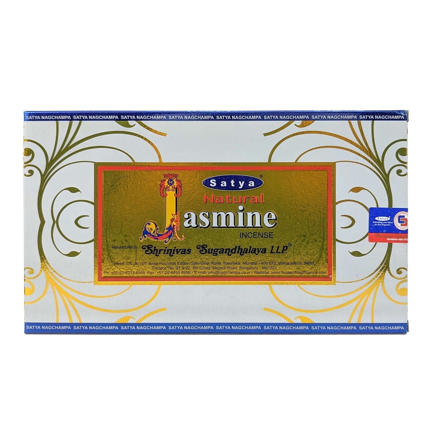 Satya Natural Jasmine Incense Sticks, 15g Pack