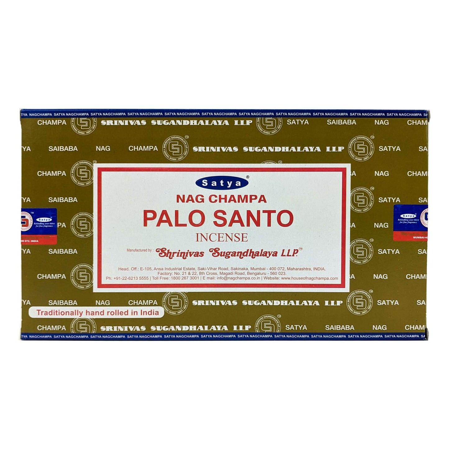 Satya Nag Champa Palo Santo Incense Sticks, 15g Pack