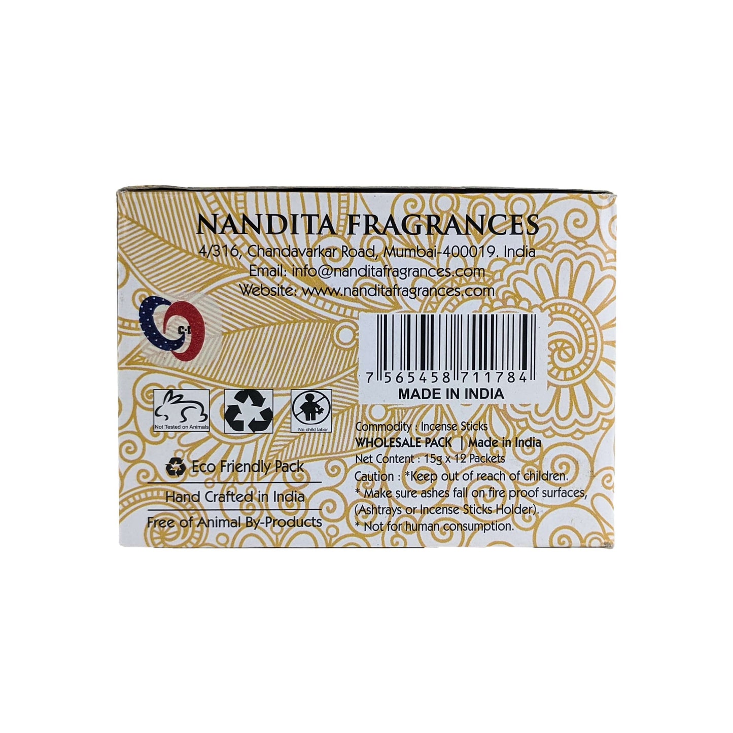 Nandita Original Sandalwood Incense Sticks, 15g Pack