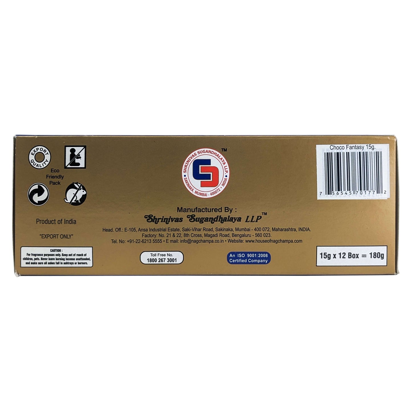 Satya Choco Fantasy Incense Sticks, 15g Pack