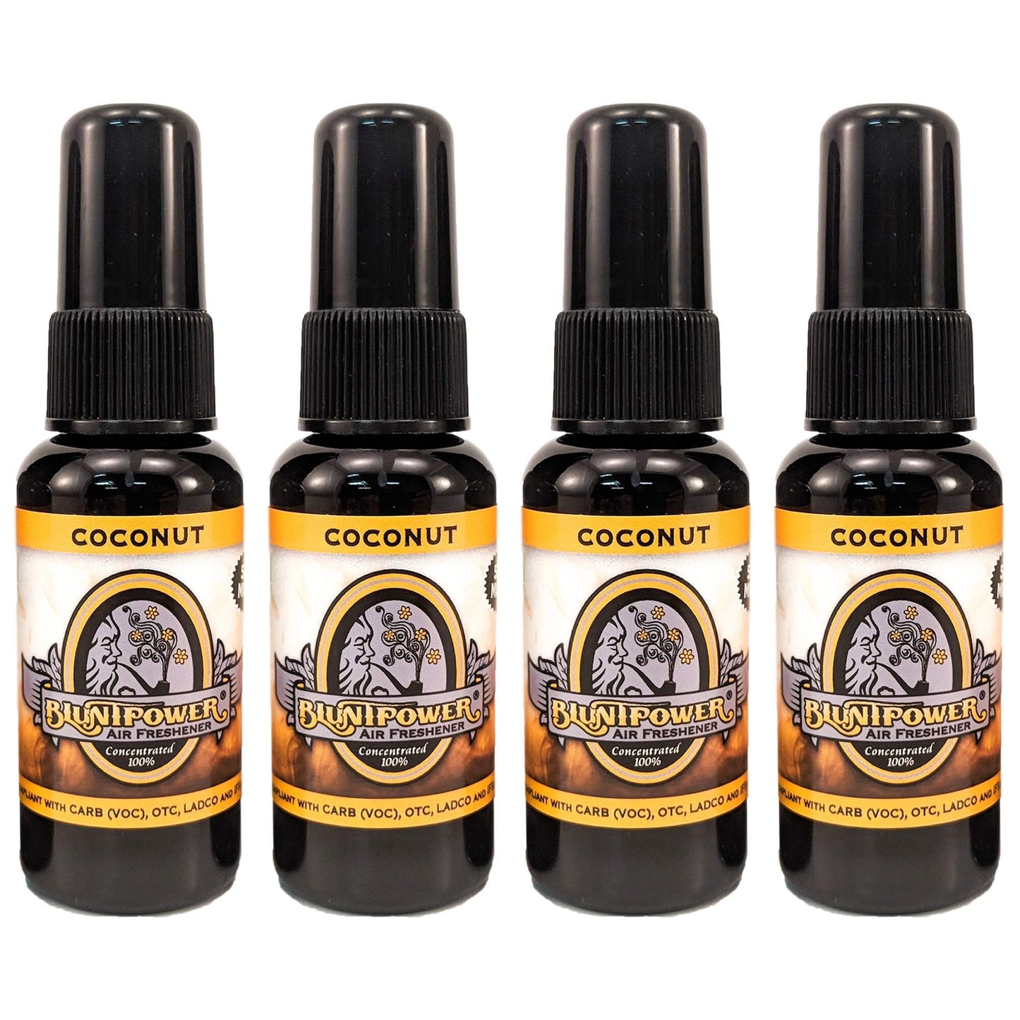4-Pack: Blunt Power Spray 1.5 OZ Coconut Scent