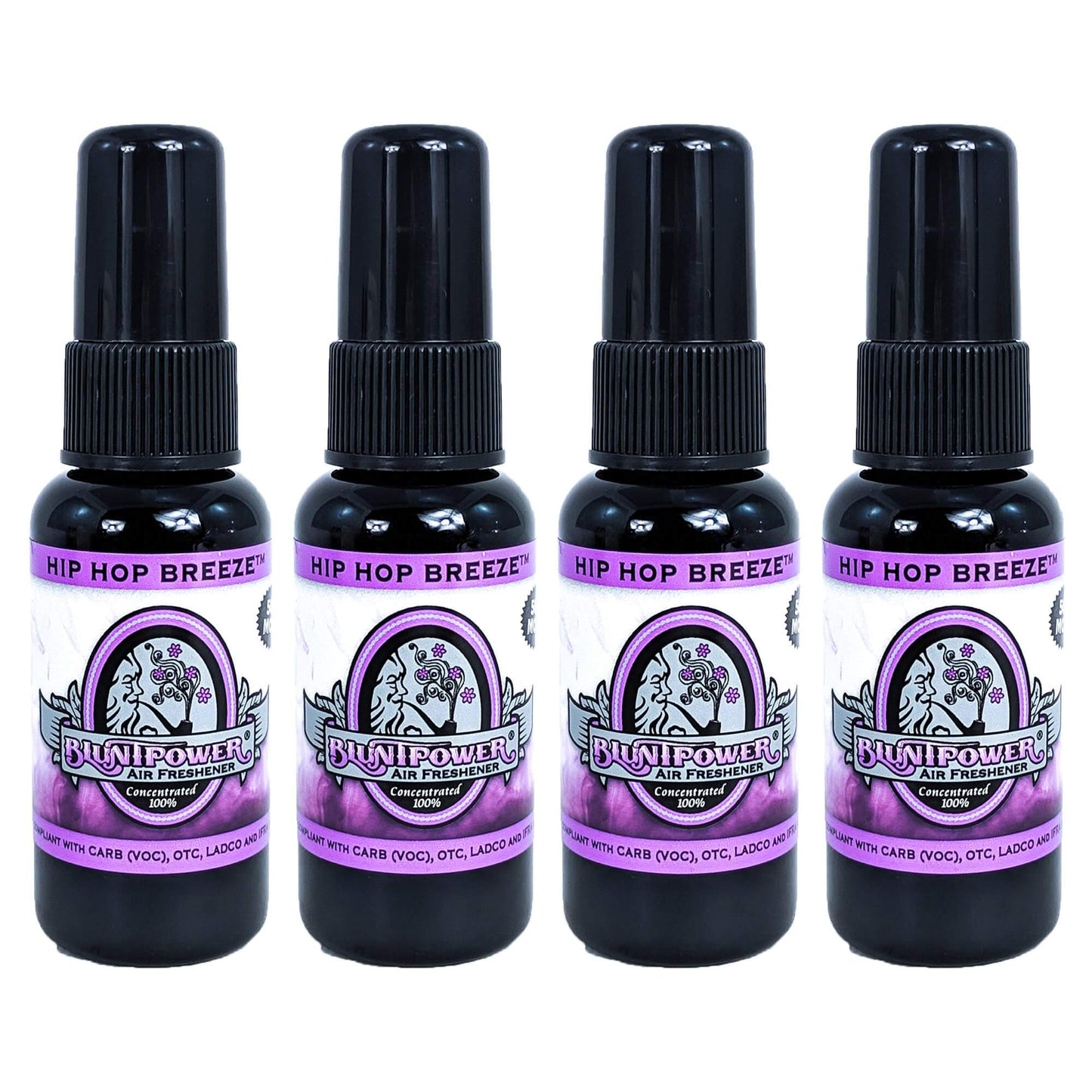 4-Pack: Blunt Power Spray 1.5 OZ Hip Hop Breeze Scent
