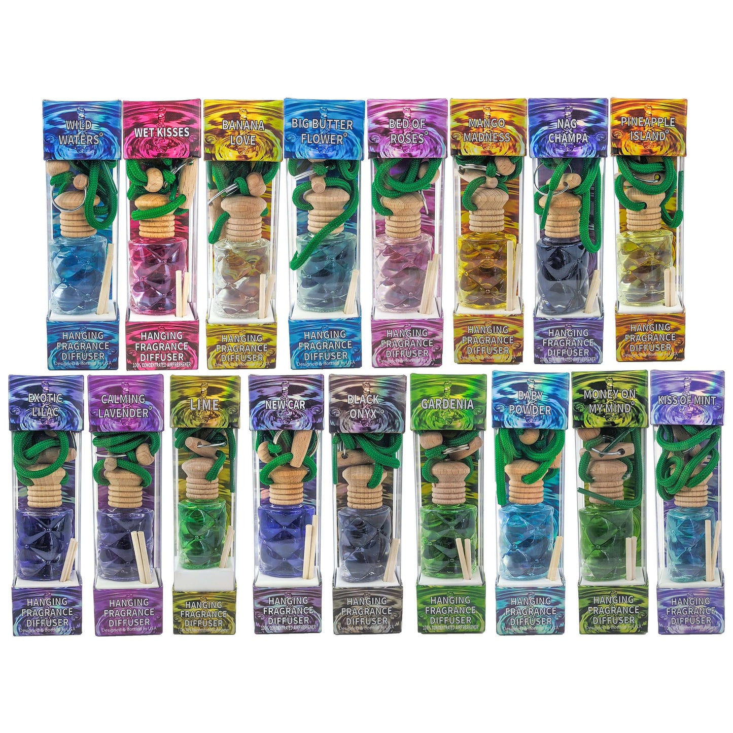 3-Pack Assorted Blunteffects Hanging Glass Oil Diffusers