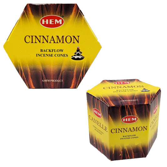 HEM Backflow Incense Cones, 40 Cone Pack, Cinnamon