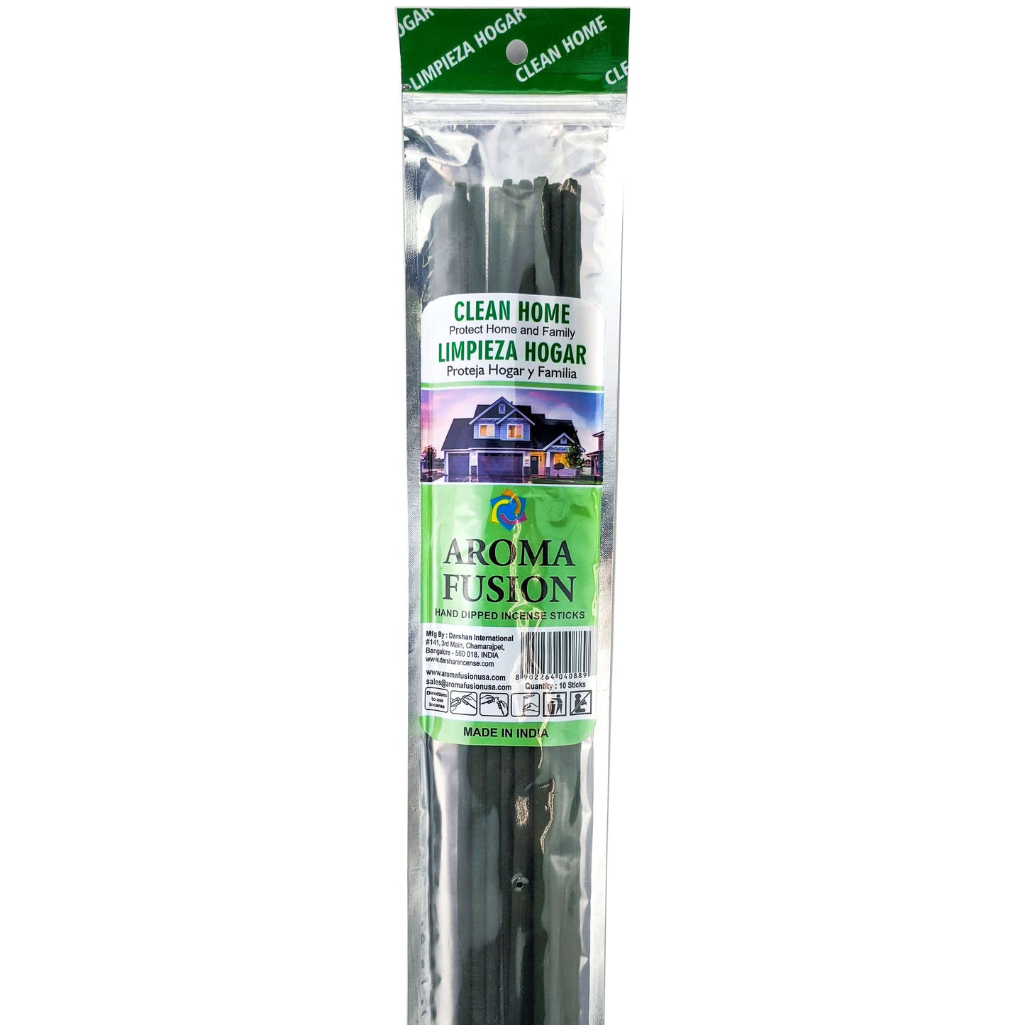 Clean Home Scent Aroma Fusion 19" Jumbo Incense, 10-Stick Pack