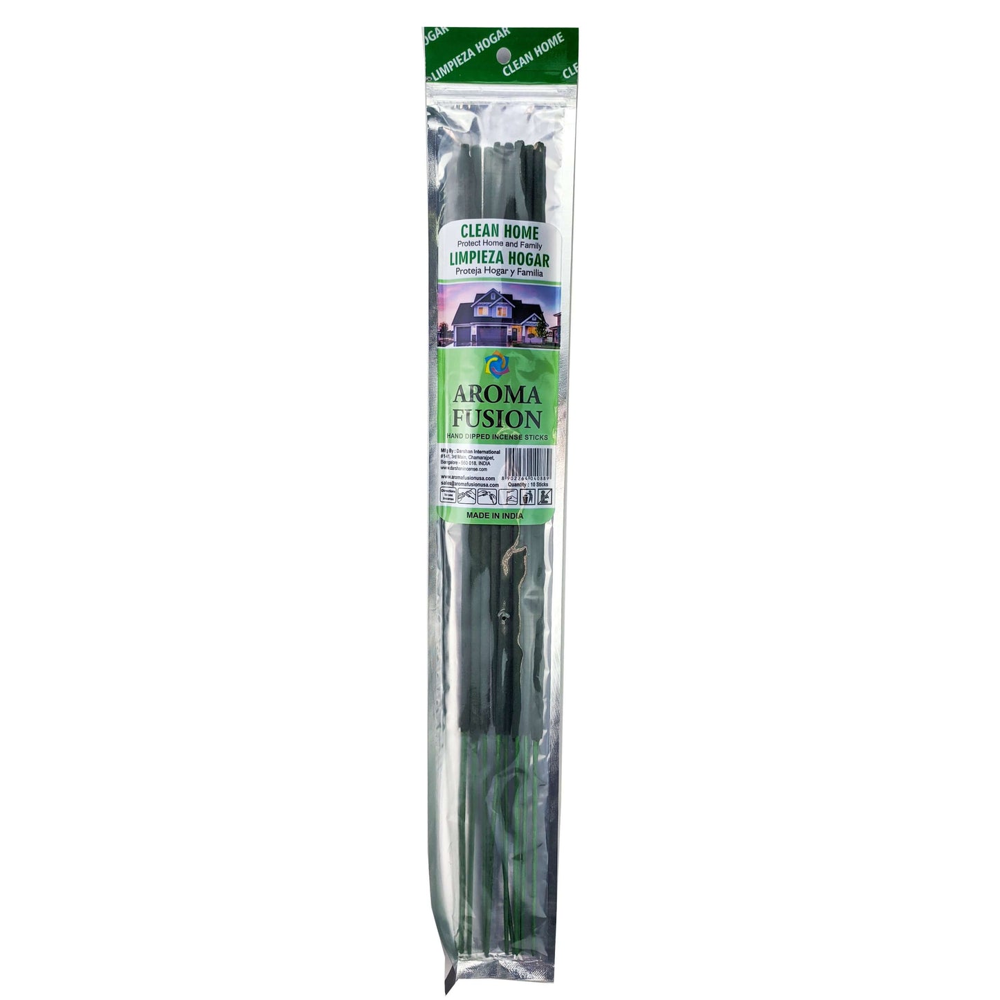 Clean Home Scent Aroma Fusion 19" Jumbo Incense, 10-Stick Pack