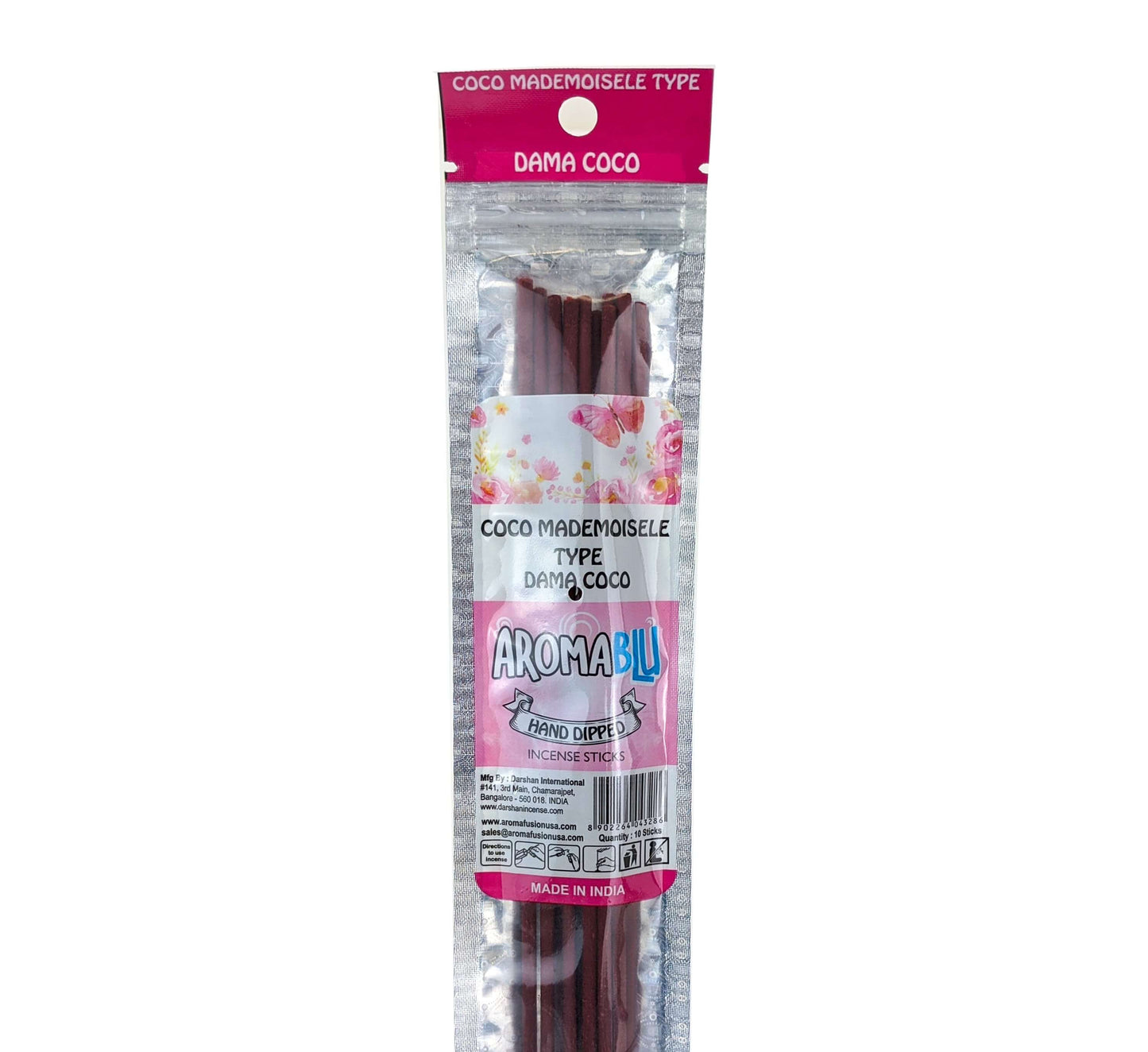 AromaBlu Hand Dipped 11" Incense Sticks, Mademoisele Type Scent