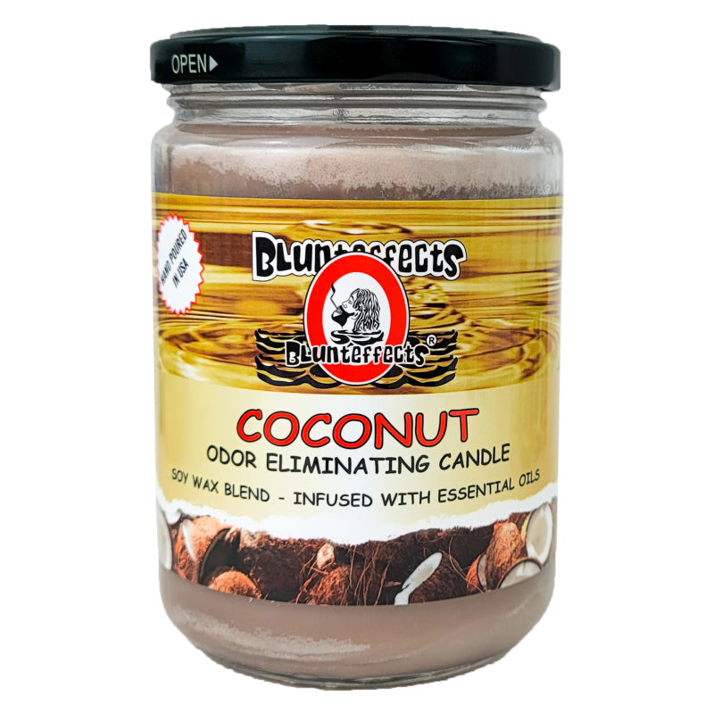 Coconut 5" Blunteffects Odor Eliminating Glass Jar Candle