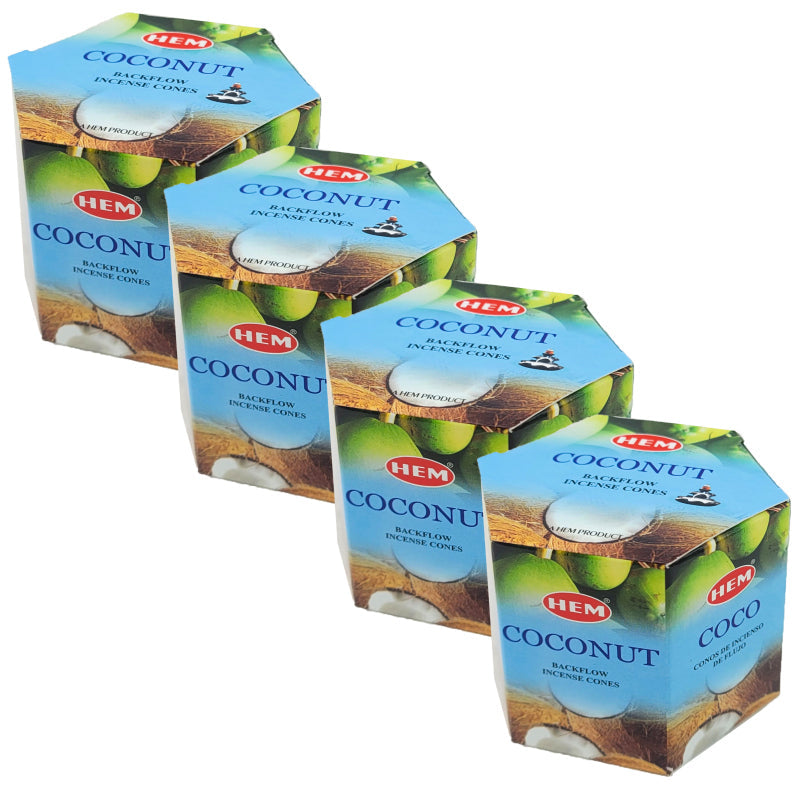 HEM Backflow Incense Cones, 40 Cone Pack, Coconut