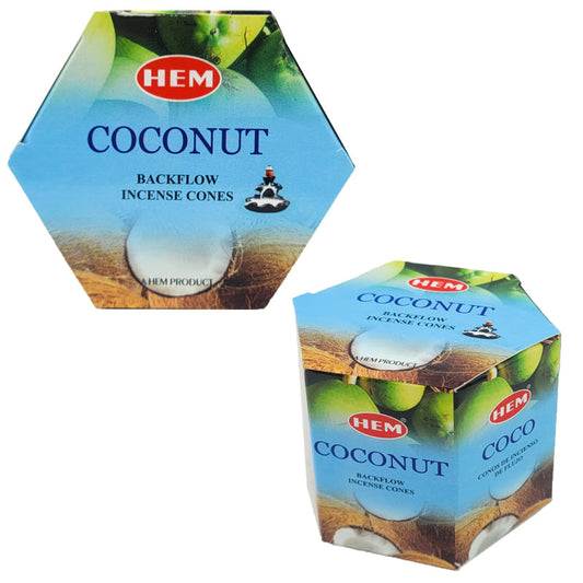 HEM Backflow Incense Cones, 40 Cone Pack, Coconut