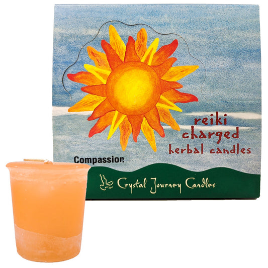 2" Reiki Charged Herbal Votive Candle, Compassion Scent