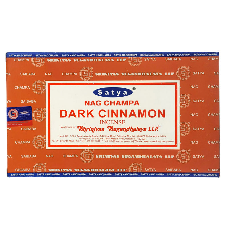 Satya Dark Cinnamon Scent Incense Sticks, 15g Pack
