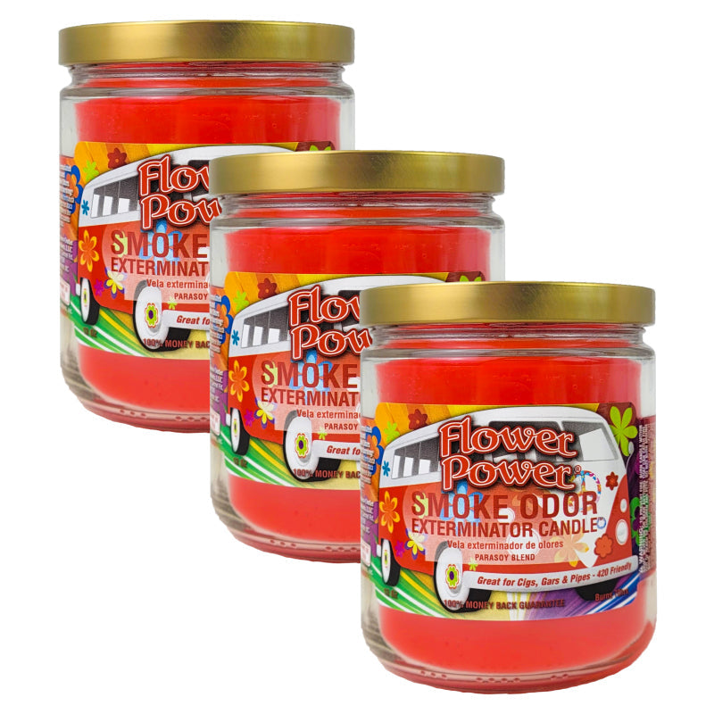 Flower Power 4" Odor Exterminator Glass Jar Candle 13oz