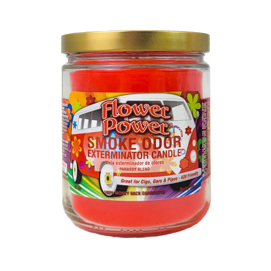 Flower Power 4" Odor Exterminator Glass Jar Candle 13oz