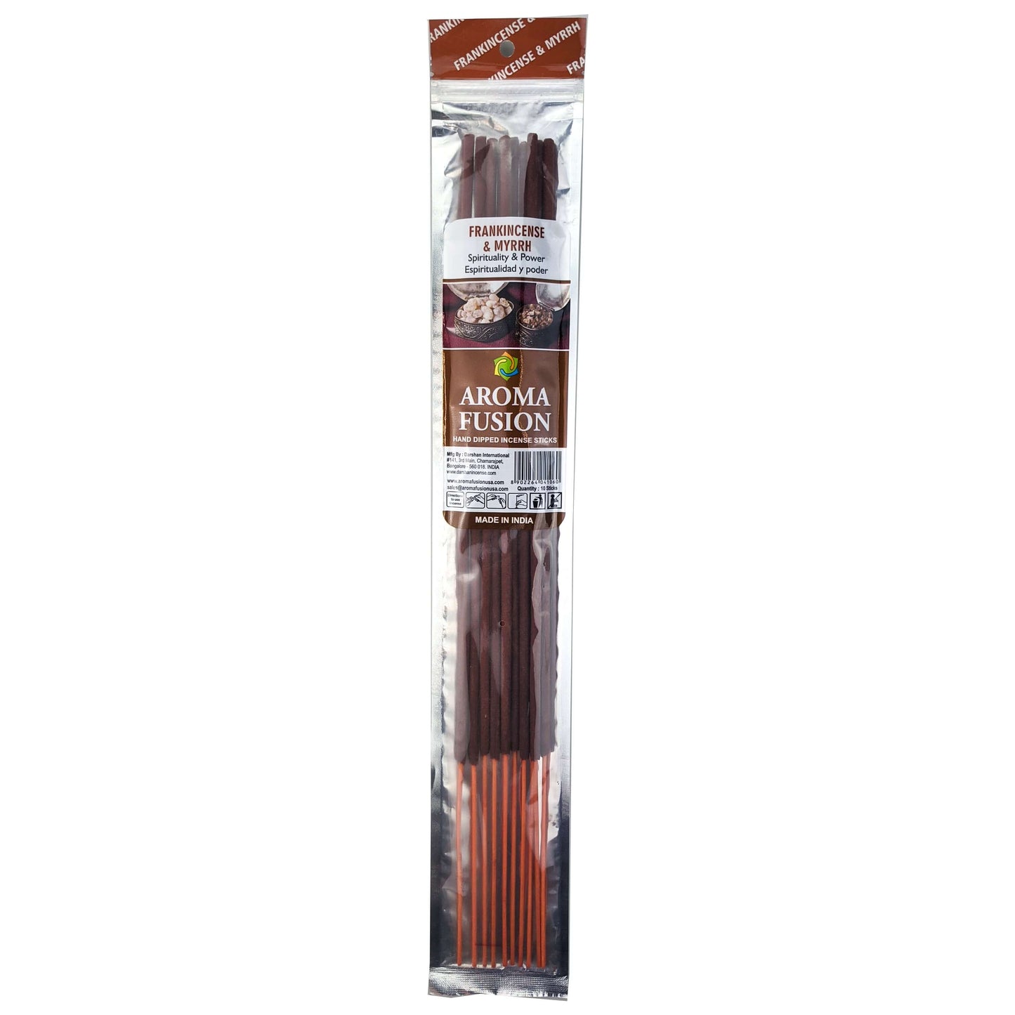 Frankincense & Myrrh Scent Aroma Fusion 19" Jumbo Incense, 10-Stick Pack
