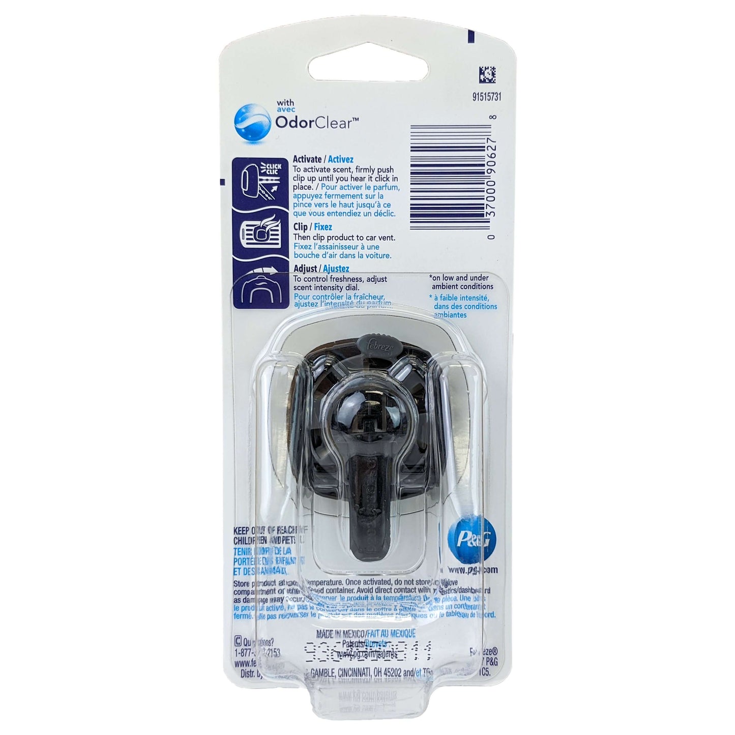 Febreze Car Vent Clip Air Freshener, Smoke Odor Eliminator, Fresh Citrus Scent