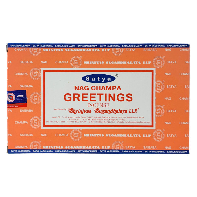 Satya Greetings Scent Incense Sticks, 15g Pack