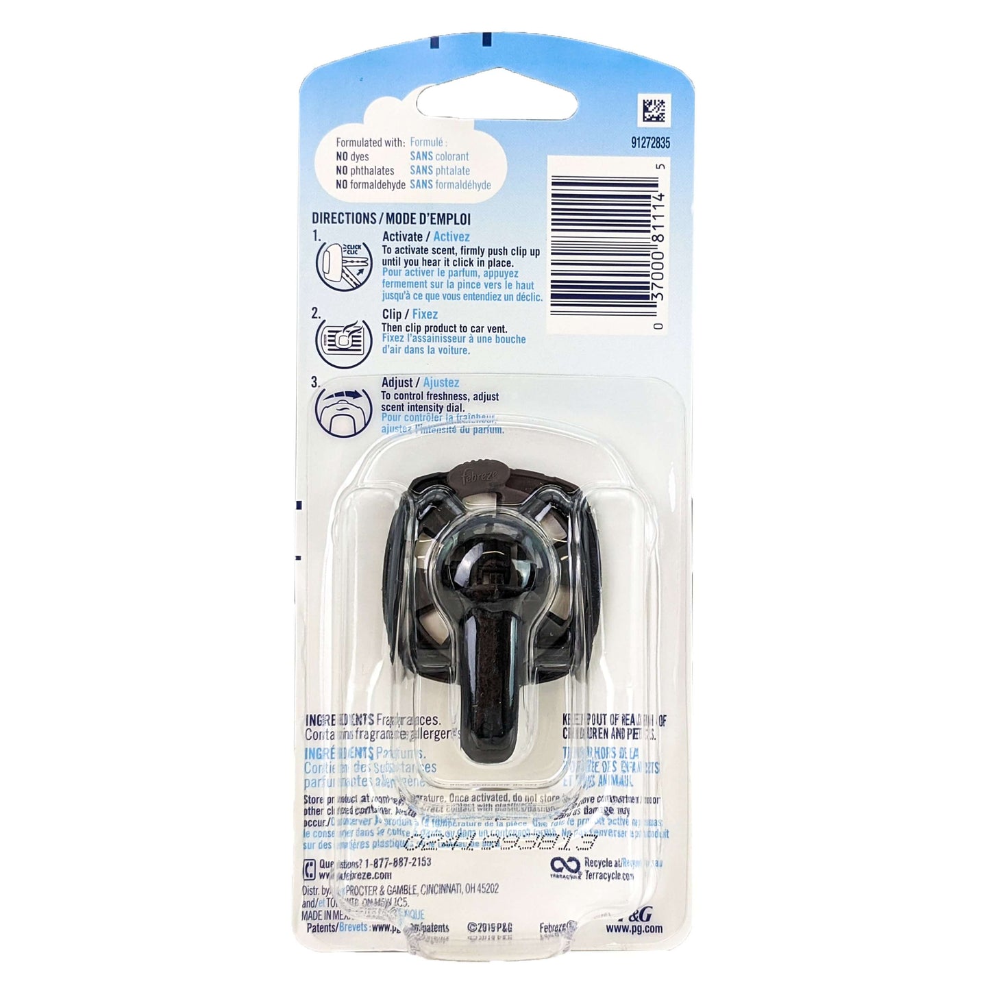 Febreze Car Vent Clip Air Freshener, Hawaiian Aloha Scent
