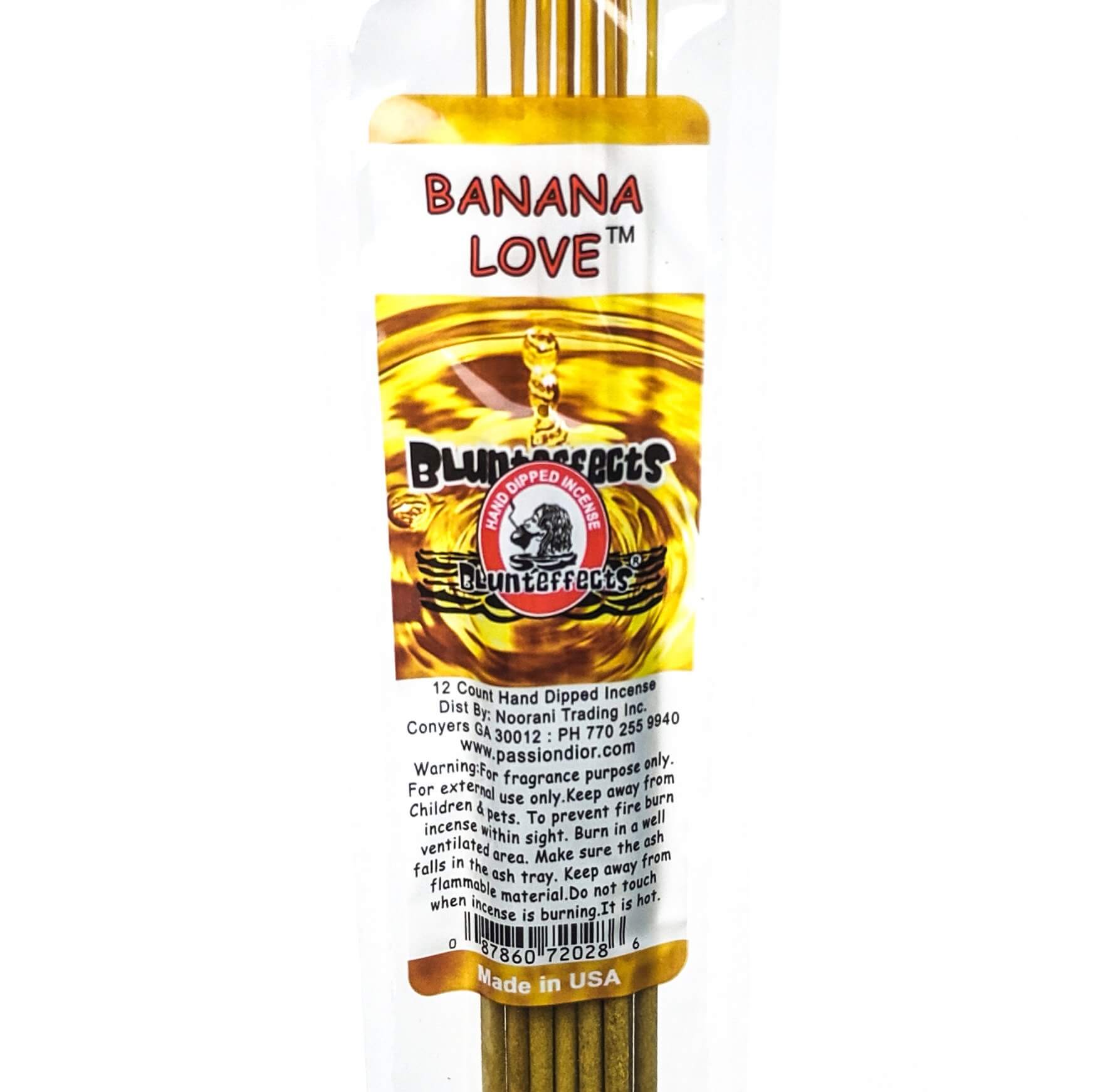 10.5" BluntEffects Incense Fragrance Wands, 12-Pack Banana Love Scent