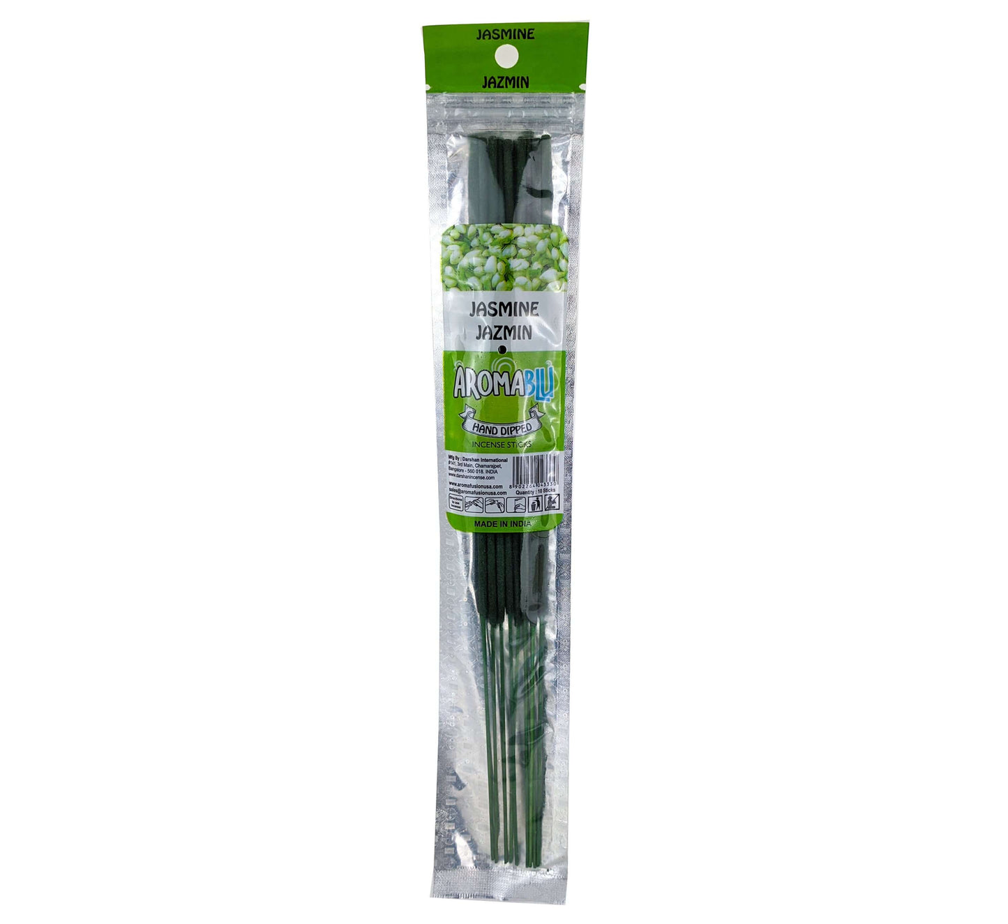 AromaBlu Hand Dipped 11" Incense Sticks, Jasmine Scent