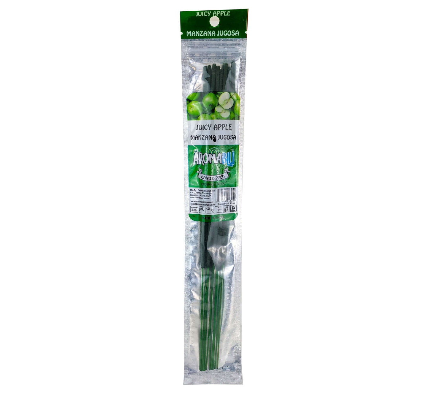 AromaBlu Hand Dipped 11" Incense Sticks, Juicy Apple Scent