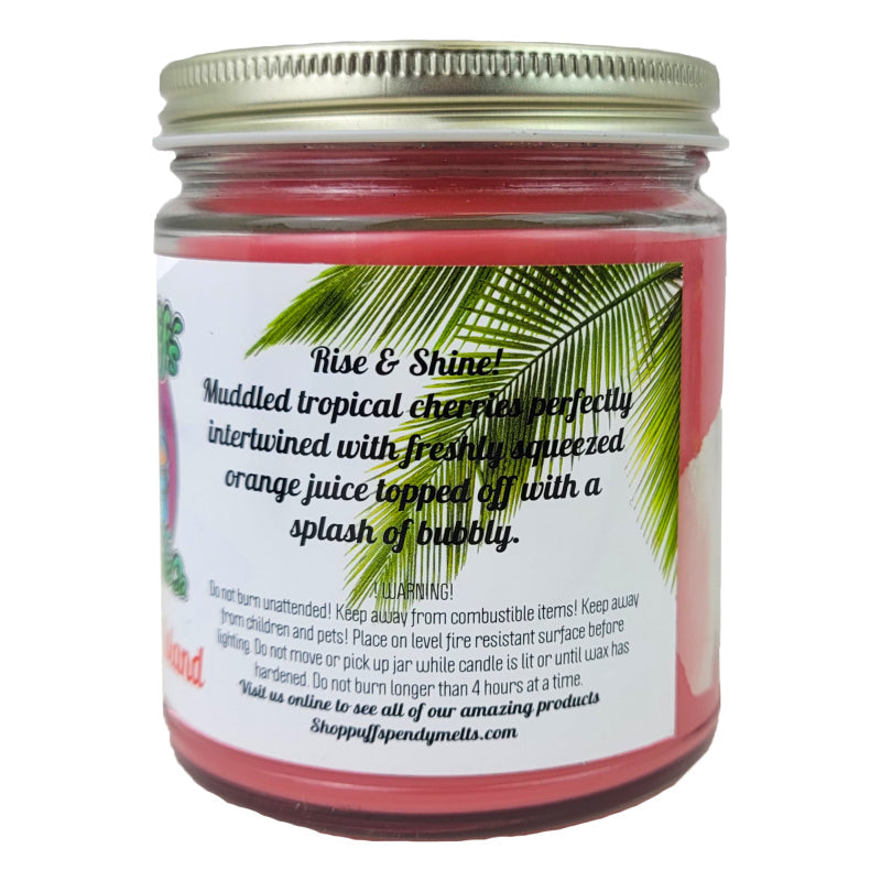 Mimosa Island Scent 9oz No Pendy Jar Candle, Puff's Candle Co