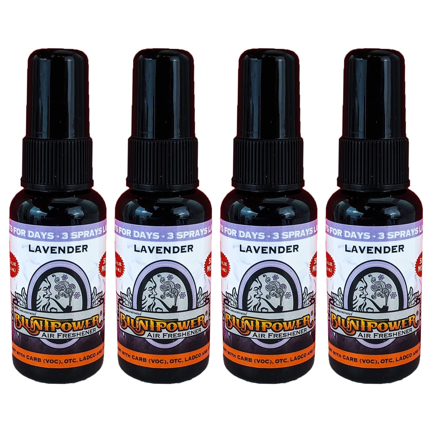 4-Pack: Blunt Power Spray 1.5 OZ Lavender Scent