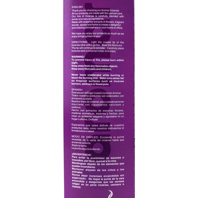 Lavender Fields Scent 11" Aromar Incense Sticks, 20-Stick Pack