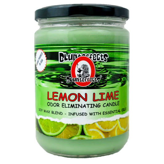 Lemon Lime 5" Blunteffects Odor Eliminating Glass Jar Candle