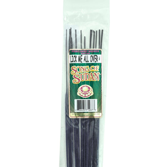 Song Of Sudan Handmade 11" Incense Sticks - Lick Me All Over Type Scent - 12 Sticks