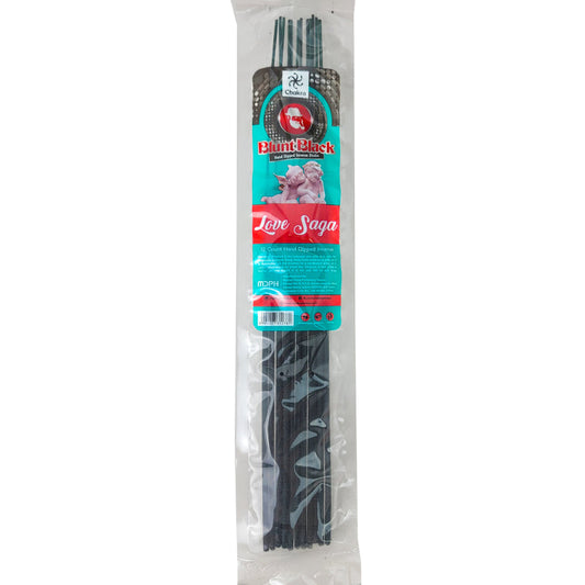 Love Saga Scent 10.5" Blunt Black Incense, 12-Stick Pack