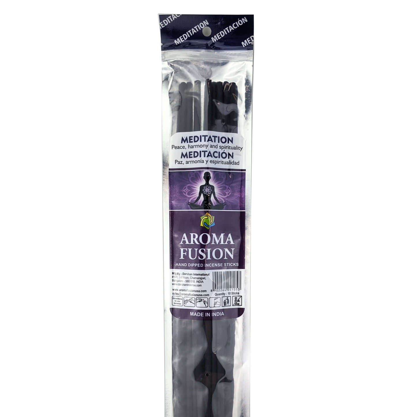Meditation Scent Aroma Fusion 19" Jumbo Incense, 10-Stick Pack