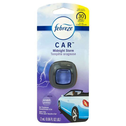 Febreze Car Vent Clip Air Freshener, Midnight Storm Scent
