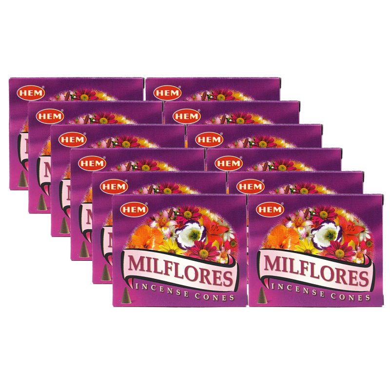 HEM Milflores Scent Incense Cones, 10 Cone Pack