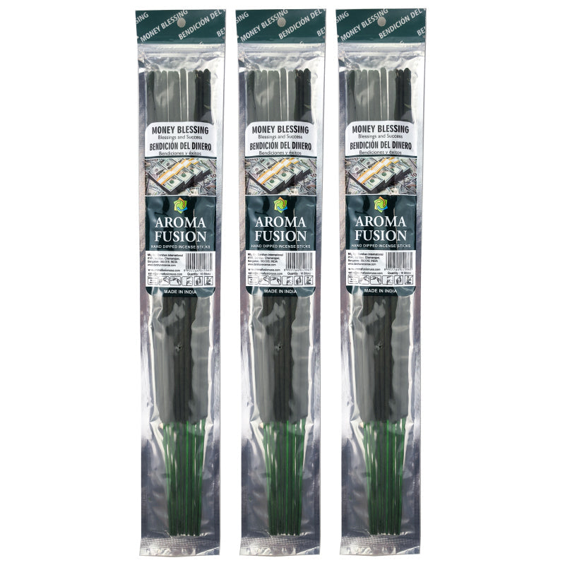 Money Blessing Scent Aroma Fusion 19" Jumbo Incense, 10-Stick Pack