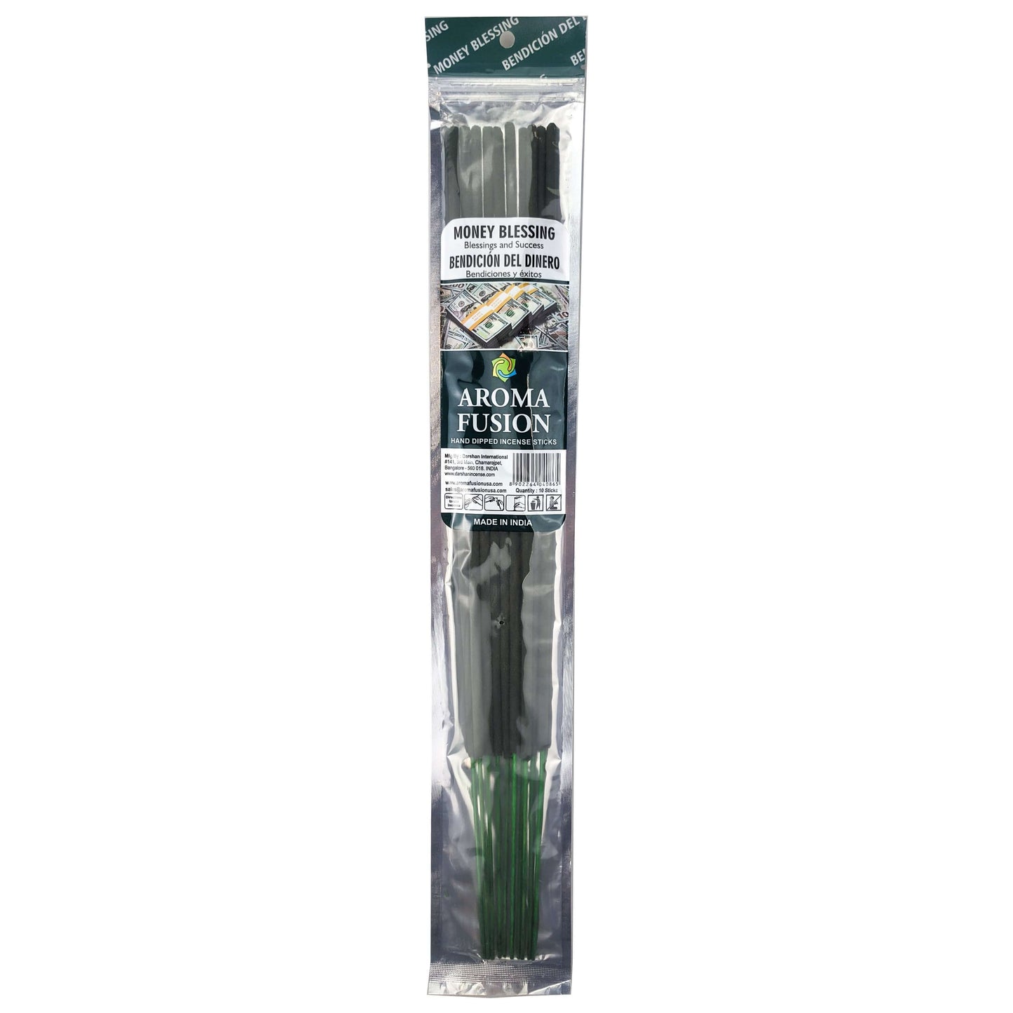 Money Blessing Scent Aroma Fusion 19" Jumbo Incense, 10-Stick Pack