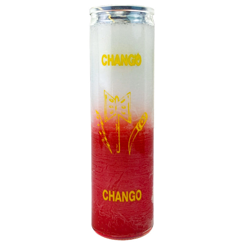7 Day Candle, Orisha Chango (White/Red)