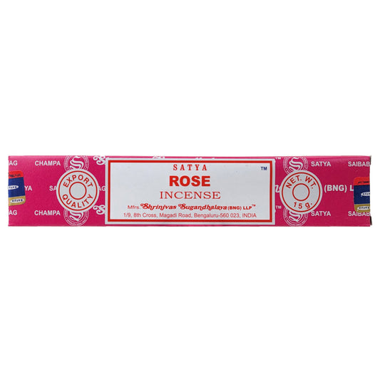 Rose Incense Sticks by Satya BNG, 15g Packs
