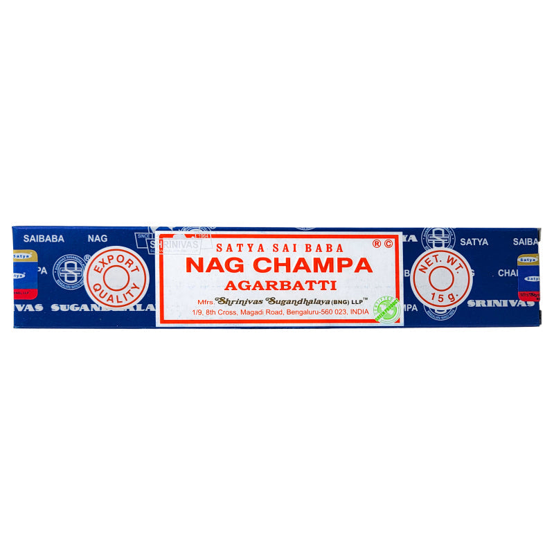 Nag Champa (Blue Box) Incense Sticks by Satya BNG, 15g Packs