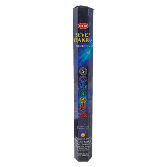 HEM Incense Sticks 20-Stick Hex Packs, Seven Chakras Scent