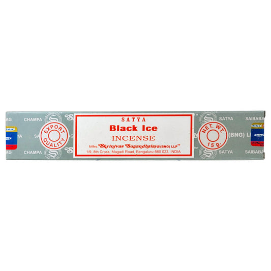 Black Ice Incense Sticks by Satya BNG, 15g Packs