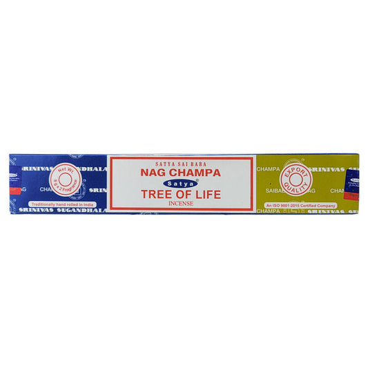 Satya Nag Champa + Tree of Life Incense Sticks, 16g Combo Pack